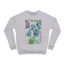 Pattern succulents painted with watercolor Crewneck Sweatshirt