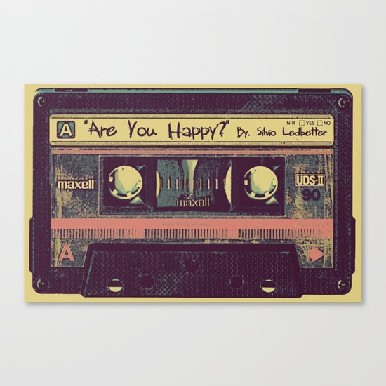 Are You Happy? | Cassette Tape Canvas Print