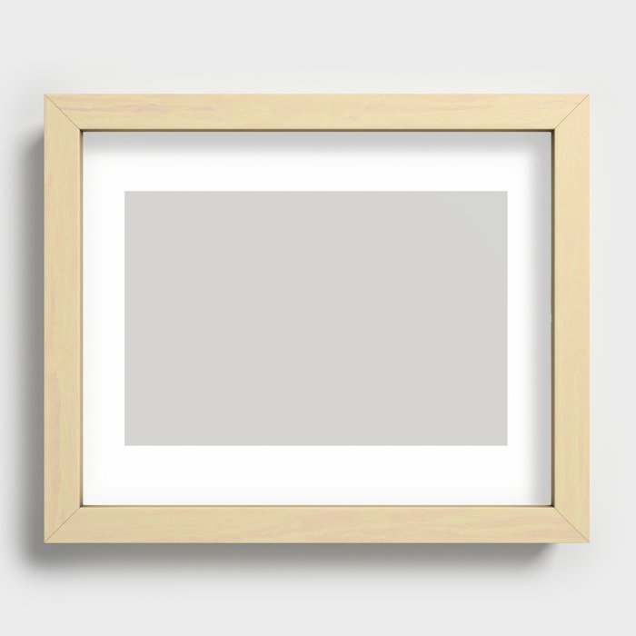Stormy Light Gray Grey Solid Color Pairs PPG Ancient Cloud PPG0995-2 - All One Single Shade Colour Recessed Framed Print