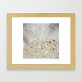 White Crystals Bokeh Framed Art Print