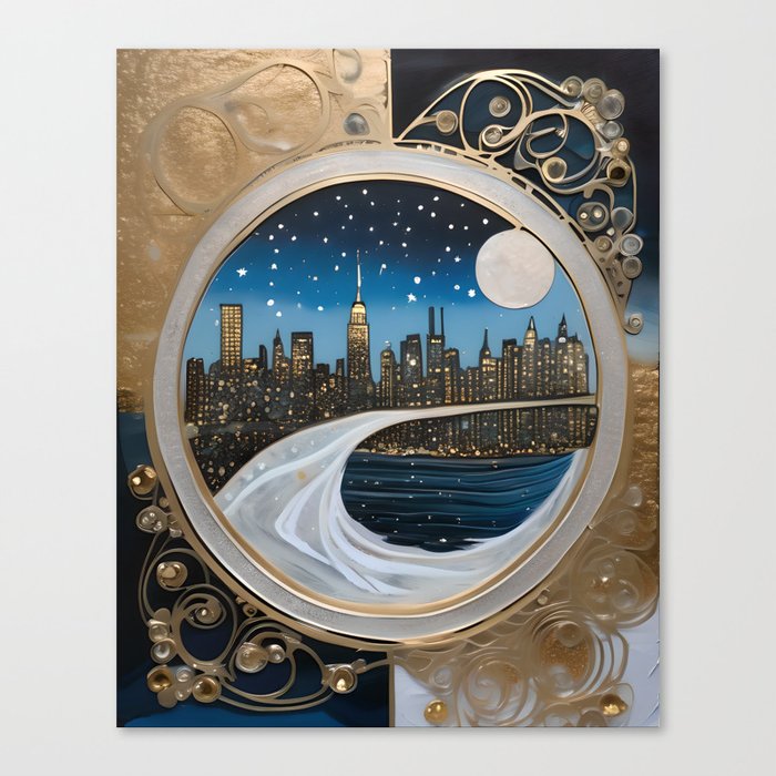 Christmas in New York City - NYC Holiday Winter City Art Canvas Print