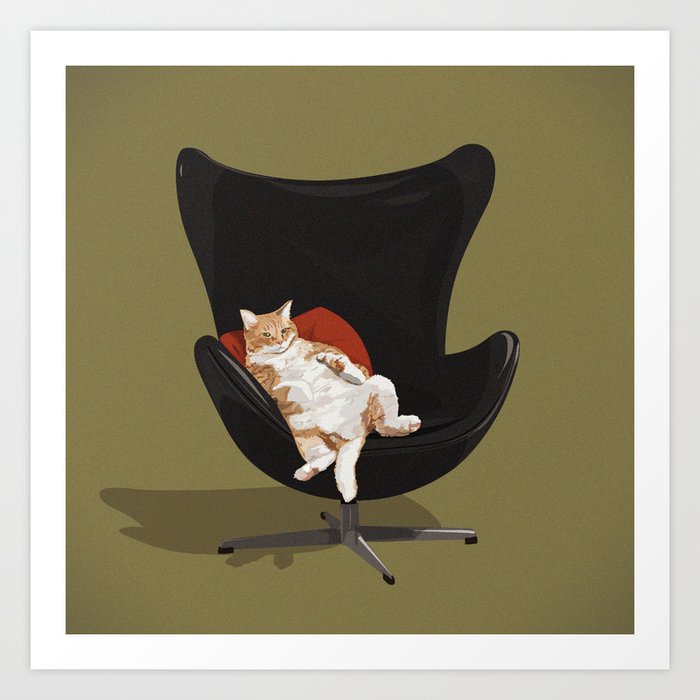 Cats on Chairs collection - ⋕1 Art Print