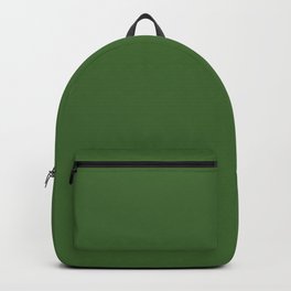 Dark Green Solid Color Pantone Treetop 18-0135 TCX Shades of Green Hues Backpack