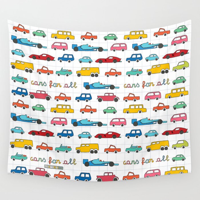 Cars for all Wall Tapestry