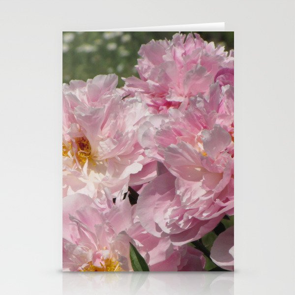 Beautiful flowers, peonies. Bouquet of pink peony background. Stationery Cards
