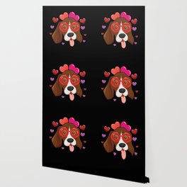 Dog Animal Hearts Pet Beagle Head Valentines Day Wallpaper
