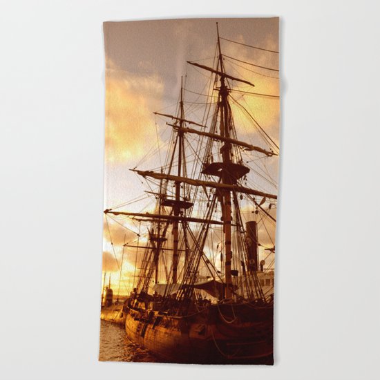 PIRATE SHIP :) Beach Towel