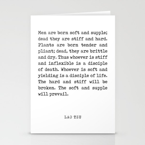 The soft and supple - Lao Tzu Quote - Literature - Typewriter Print Stationery Cards