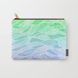Cute Gradient Blue Waves Carry-All Pouch
