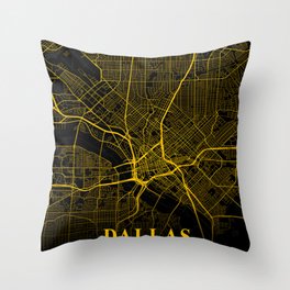 Dallas map Throw Pillow