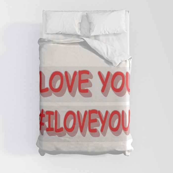 Cute Expression Design "I LOVE YOU!". Buy Now Duvet Cover
