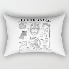 Floorball Player Stick Goalie Sport Vintage Patent Print Rectangular Pillow