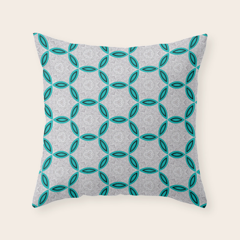 teal and silver throw pillows