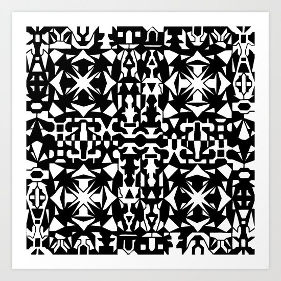 Black and White Square 2 Art Print