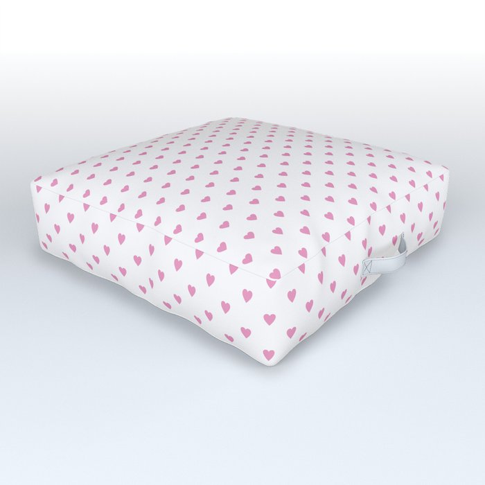 Small Hot Pink heart pattern Outdoor Floor Cushion