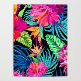 Drive You Mad Hibiscus Pattern Poster