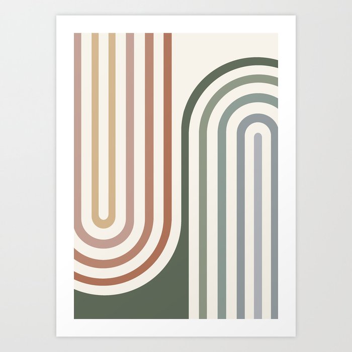 Bold Curvature Stripes VII Art Print