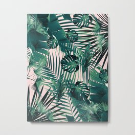 Tropical Jungle Leaves Siesta #2 #tropical #decor #art #society6 Metal Print