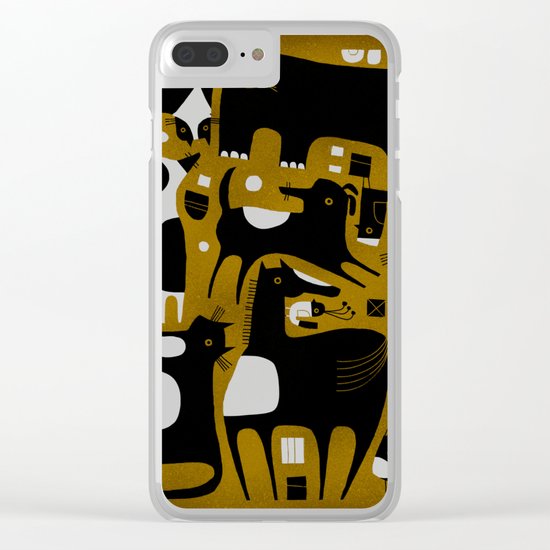 ANIMAL PATTERN BROWN Clear iPhone Case