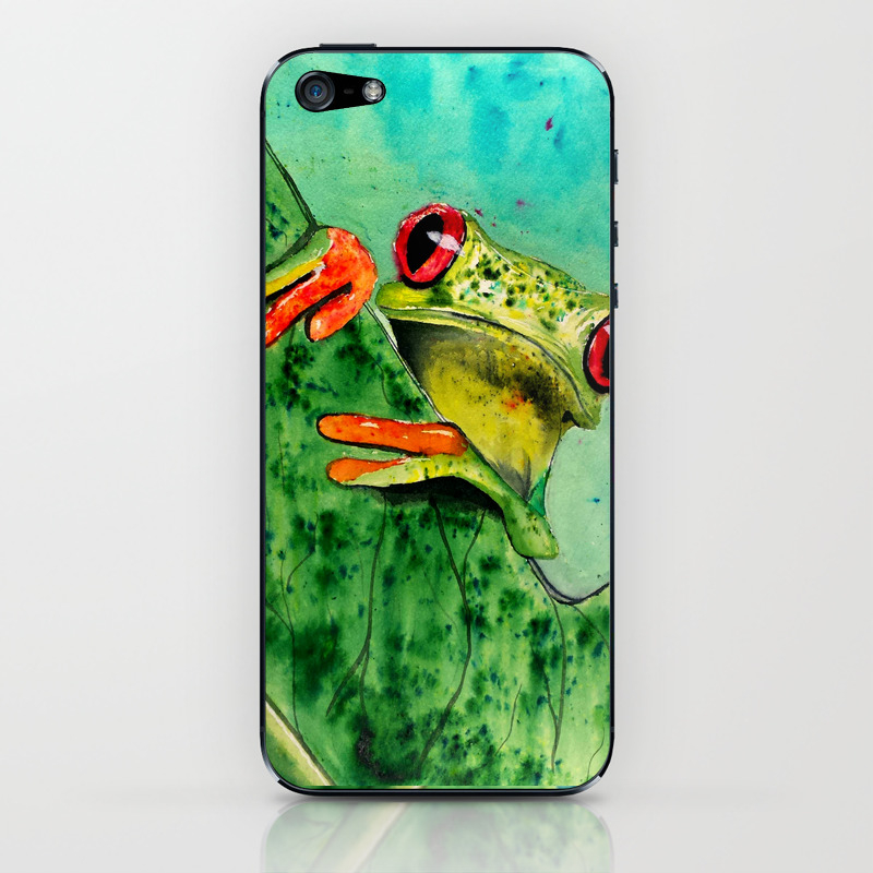 Watercolor Tree Frog Iphone Skin By Kraaftshaak Society6