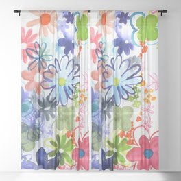 dreaming about flowers N.o 2 Sheer Curtain