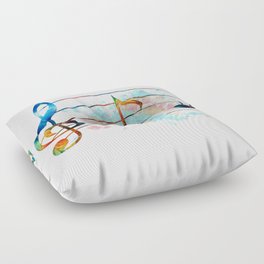 Magical Musical Notes - Colorful Music Art by Sharon Cummings Floor Pillow