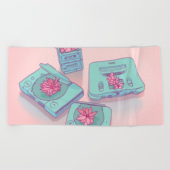 Flowers & Consoles Beach Towel
