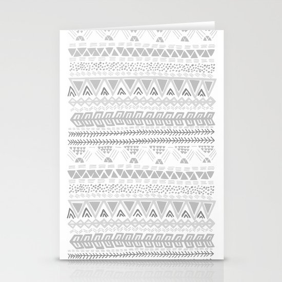 Grey aztec pattern Stationery Cards