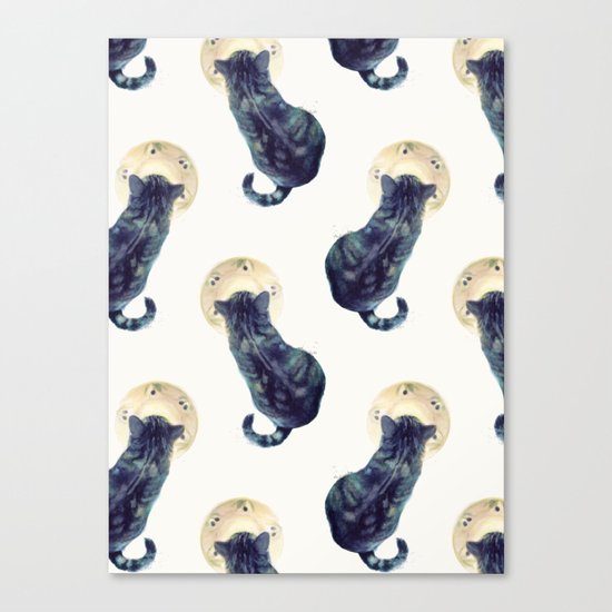 Kitten and Saucer (Pattern) Canvas Print