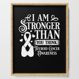 Thyroid Cancer Ribbon Awareness Survivor Serving Tray