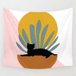 The Cat and The Sun III Wall Tapestry