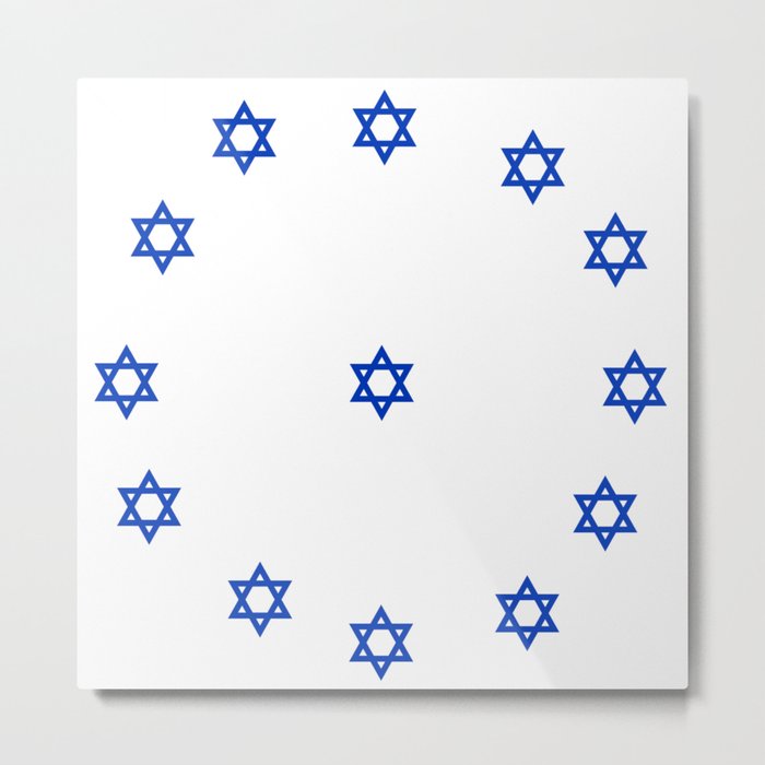 Star of David. A Clock.-Magen David,israel,judaism,bible, מָגֵן דָּוִד, jerusalem Metal Print