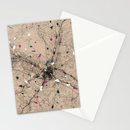 Spain, Zaragoza - Terrazzo City Map Collage Stationery Card