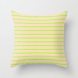 [ Thumbnail: Green & Tan Colored Striped Pattern Throw Pillow ]