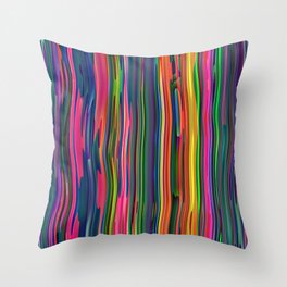 Vertical neon stripes Throw Pillow