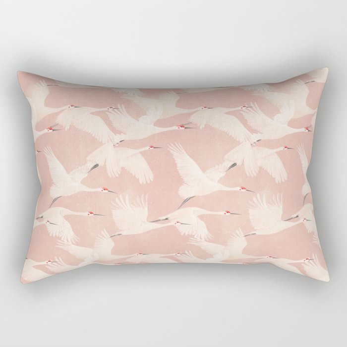 Flying Cranes - Dawn Rectangular Pillow