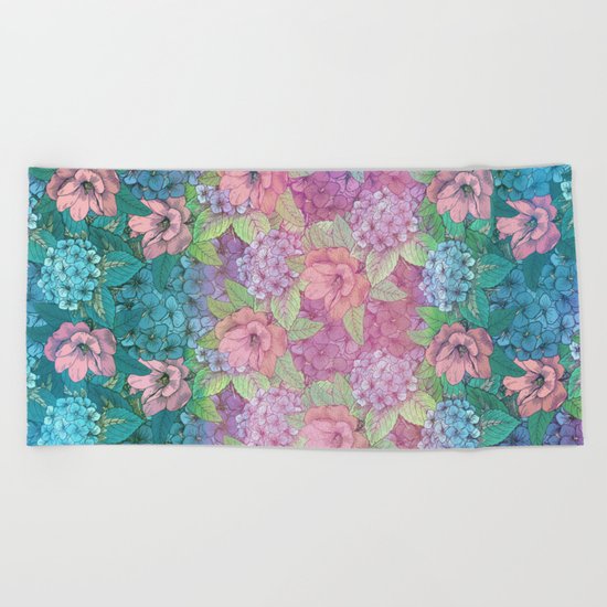 Summertime Flowers Beach Towel