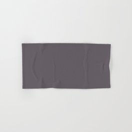 Dark Gray Solid Color - Patternless Pairs Pantone 2022 Popular Shade Volcanic Glass 18-3908 Hand & Bath Towel