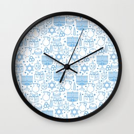 HANUKKAH PATTERN  Wall Clock | Hanukkah, Hannukah, Happyhanukkah, Menorah, Chanukkah, Kwanzaa, Dreidel, Winter, Judaism, Israel 