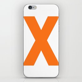Letter X (Orange & White) iPhone Skin