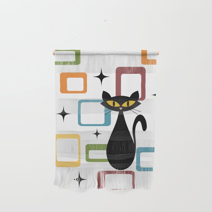 Mid Century black cat Wall Hanging