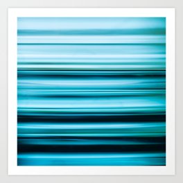 Turquoise Color Abstract Horizontal Lines #decor #society6 #buyart Art Print