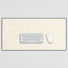 Colorful pastel dots over cream background Desk Mat
