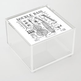 Double Bass Player Bassist Musical Instrument Vintage Patent Acrylic Box