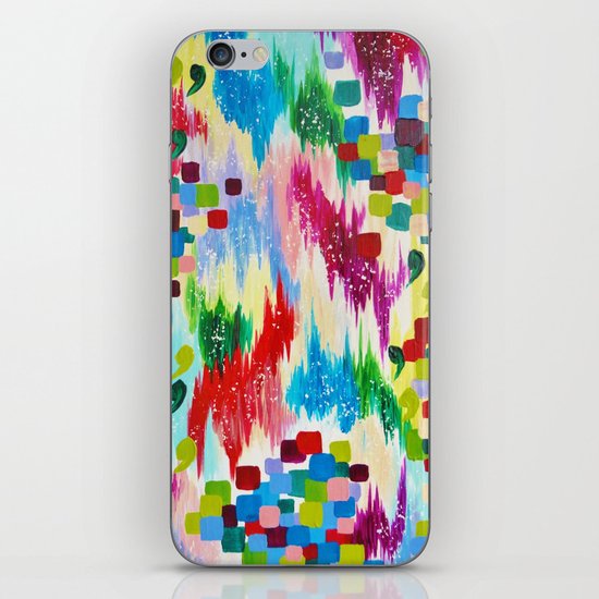 'TIS THE SEASON - Cheerful Christmas Seasonal Holidays Abstract Acrylic Painting Chevron Snow iPhone & iPod Skin