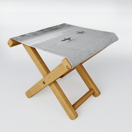 Surfers in Black and White Folding Stool