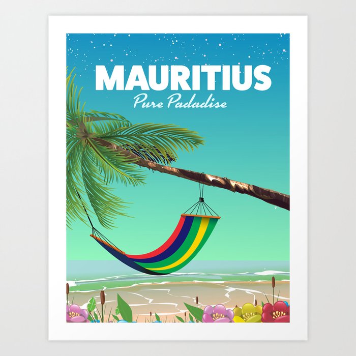 mauritius, travel poster Art Print