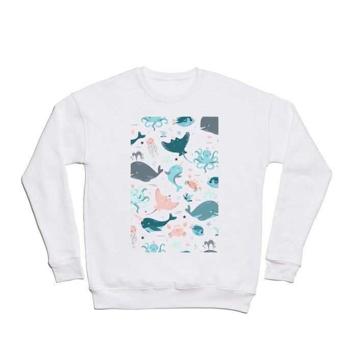 Cute seamless pattern with fish Crewneck Sweatshirt