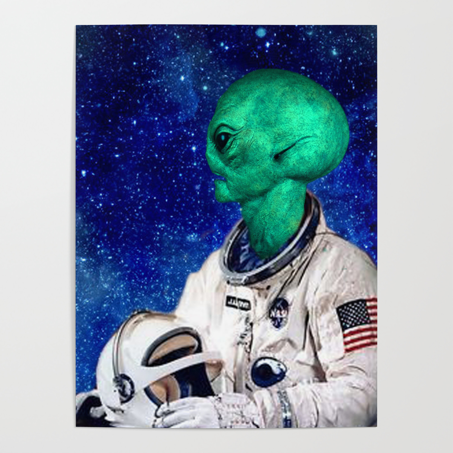 Astronaut Alien Profile View Poster By Ox Pixelpixelpixel Xo Society6
