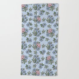 ROSE PATTERN Floral Wedding Seamless Vector Illustration Beach Towel